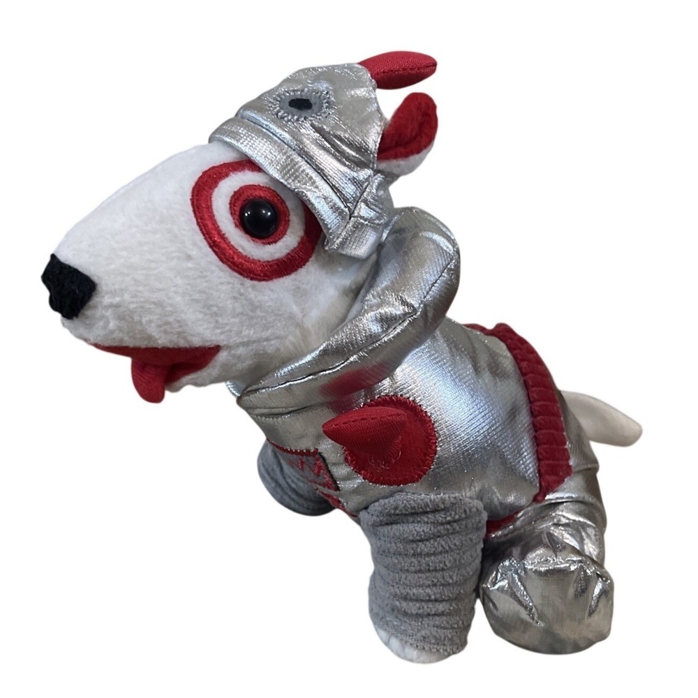 2014‎ Target Bullseye Astronaut Dog Plush 7" Silver Outfit Space Alien Rare